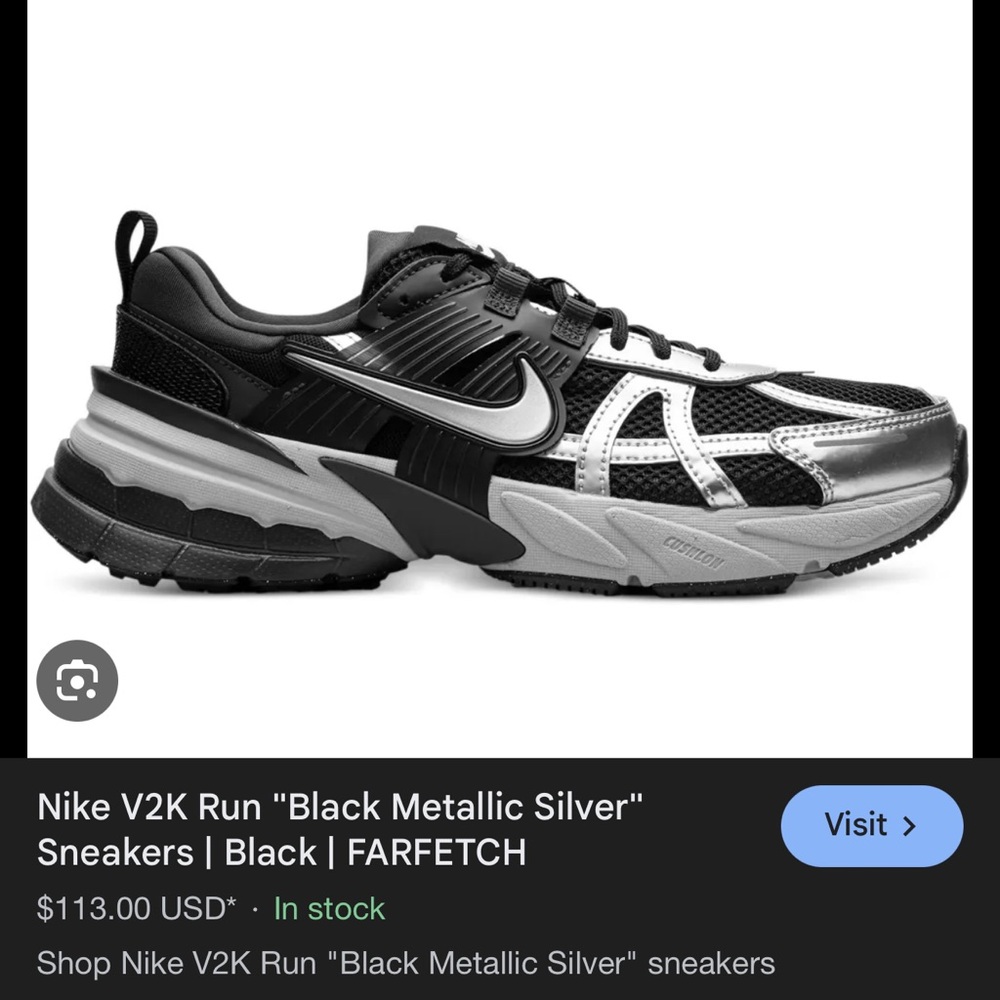 Nike V2K Run "Black Metallic Silver"